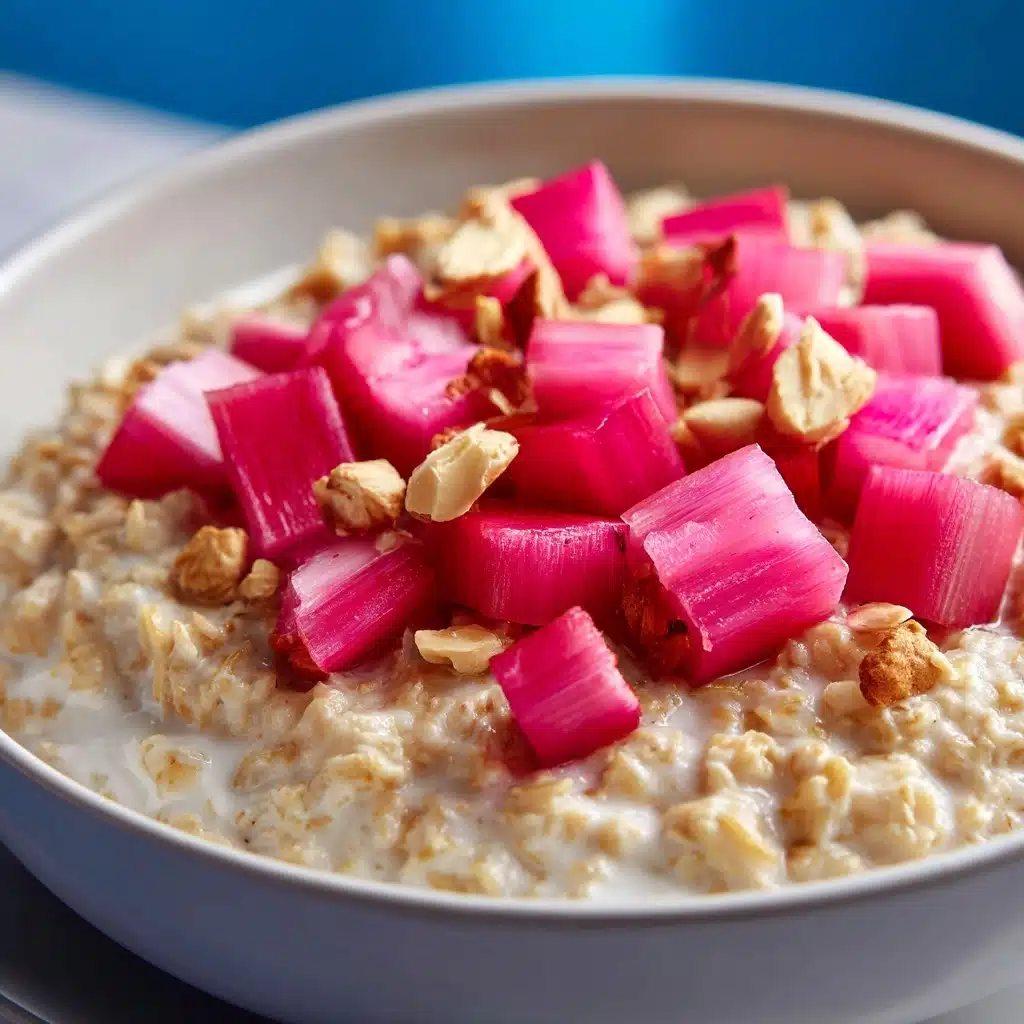 Creamy Rhubarb Overnight Oats Recipe - Recipe Image