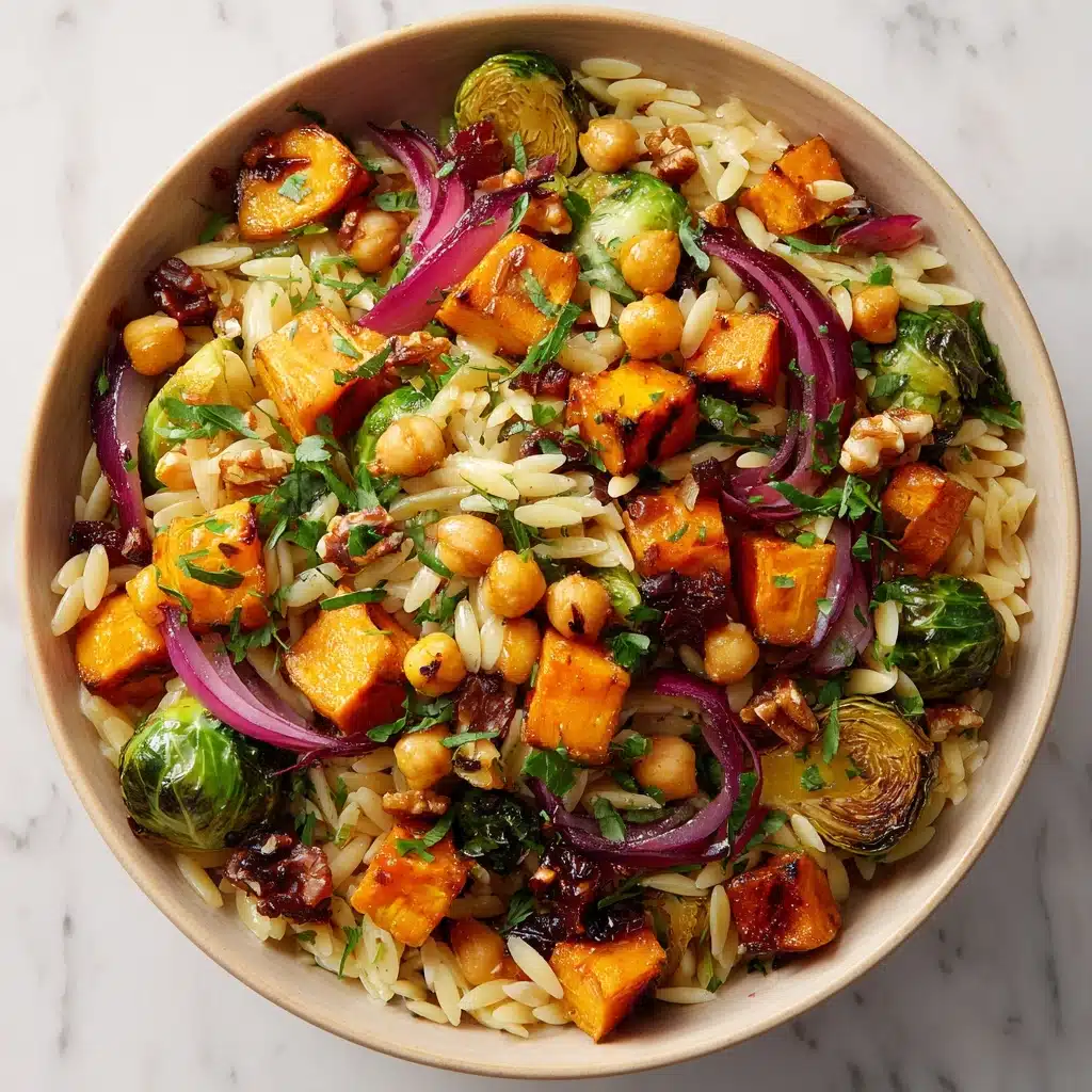 Vegan Roasted Veggie Orzo Salad Recipe - Recipe Image