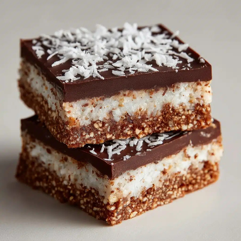 No-Bake Chocolate Coconut Slice Recipe - Recipe Image
