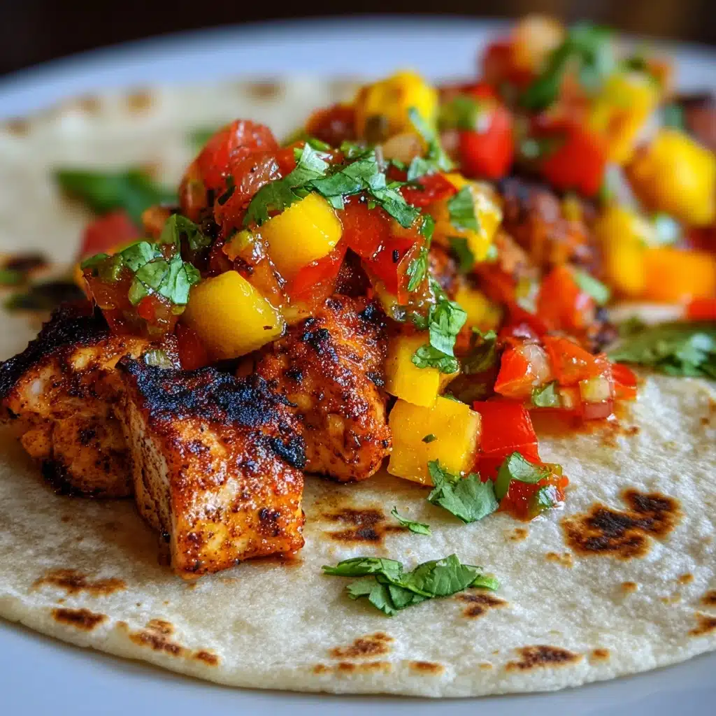 Cilantro-Lime Chicken Tacos with Peach Salsa Recipe - Recipe Image