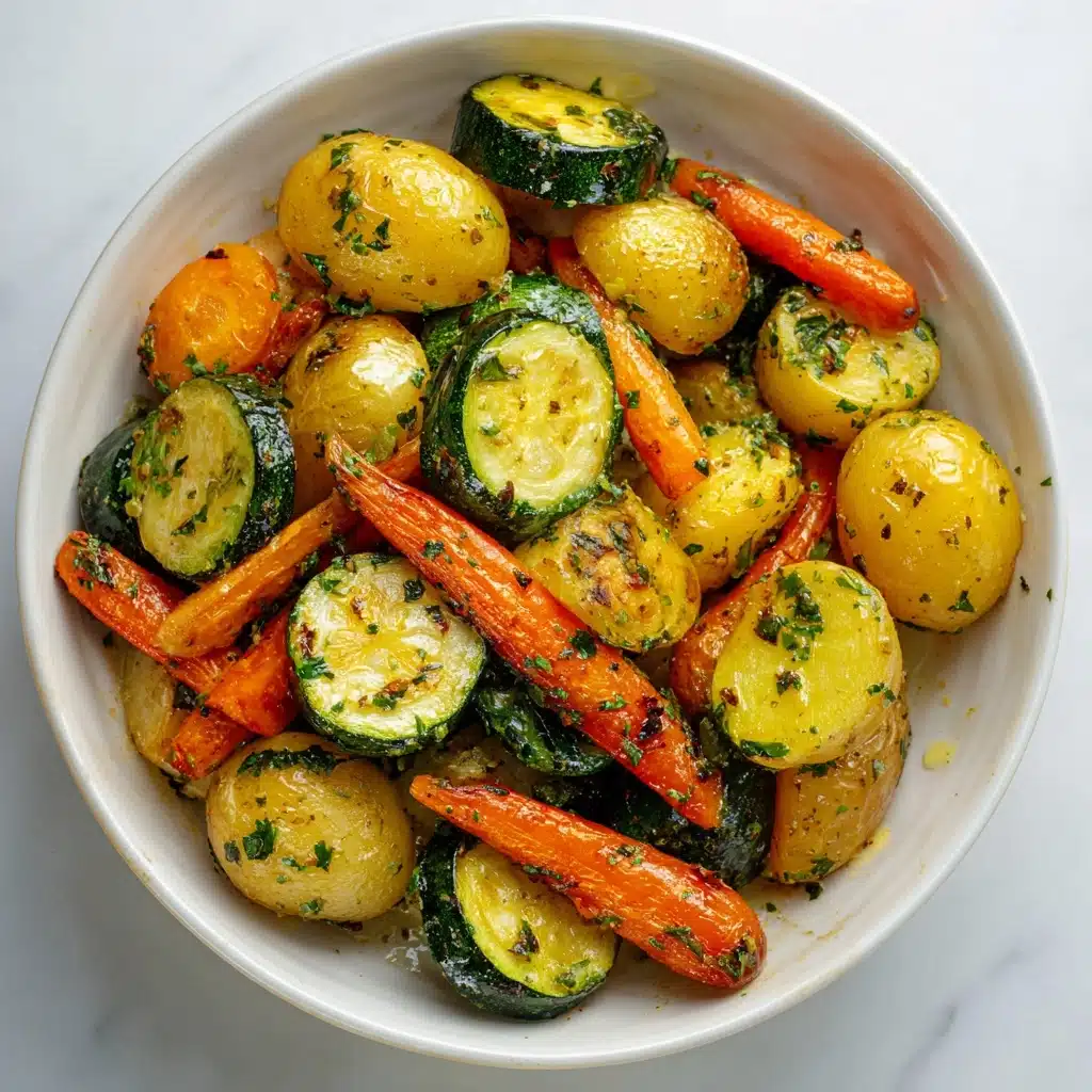 Garlic Herb Roasted Potatoes, Carrots, and Zucchini Recipe - Recipe Image