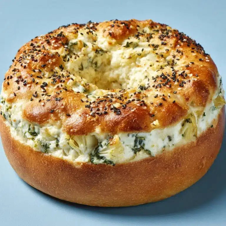 Cheesy Spinach-Artichoke Bagels Recipe