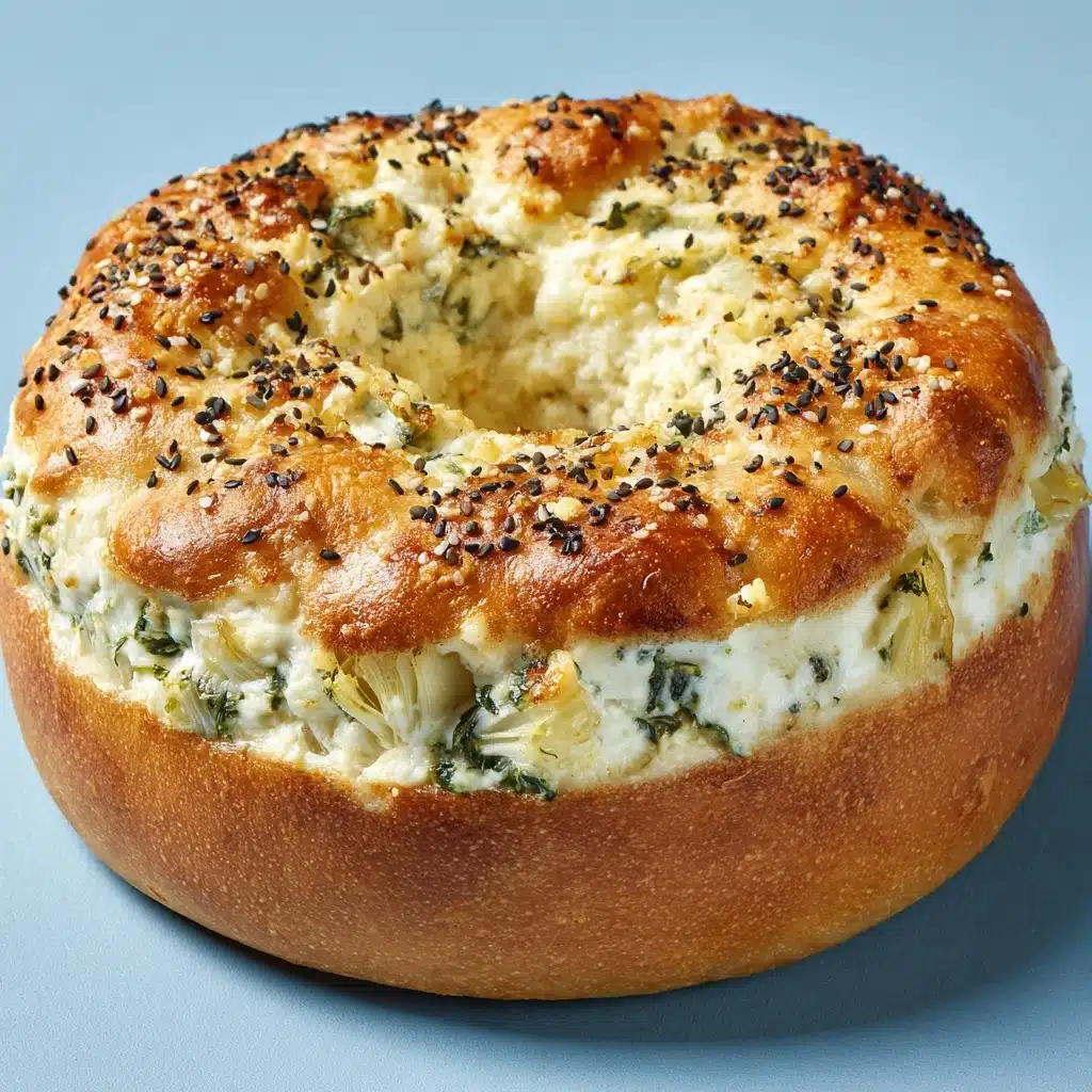Cheesy Spinach-Artichoke Bagels Recipe
