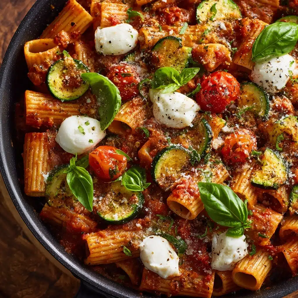 Rigatoni with Sausage, Tomatoes, and Zucchini Recipe - Recipe Image