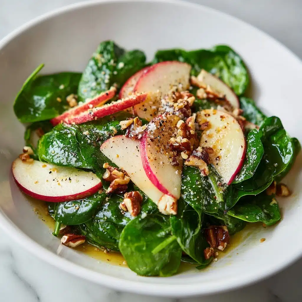 Apple Spinach Salad with Honey-Mustard Lemon Dressing Recipe - Recipe Image