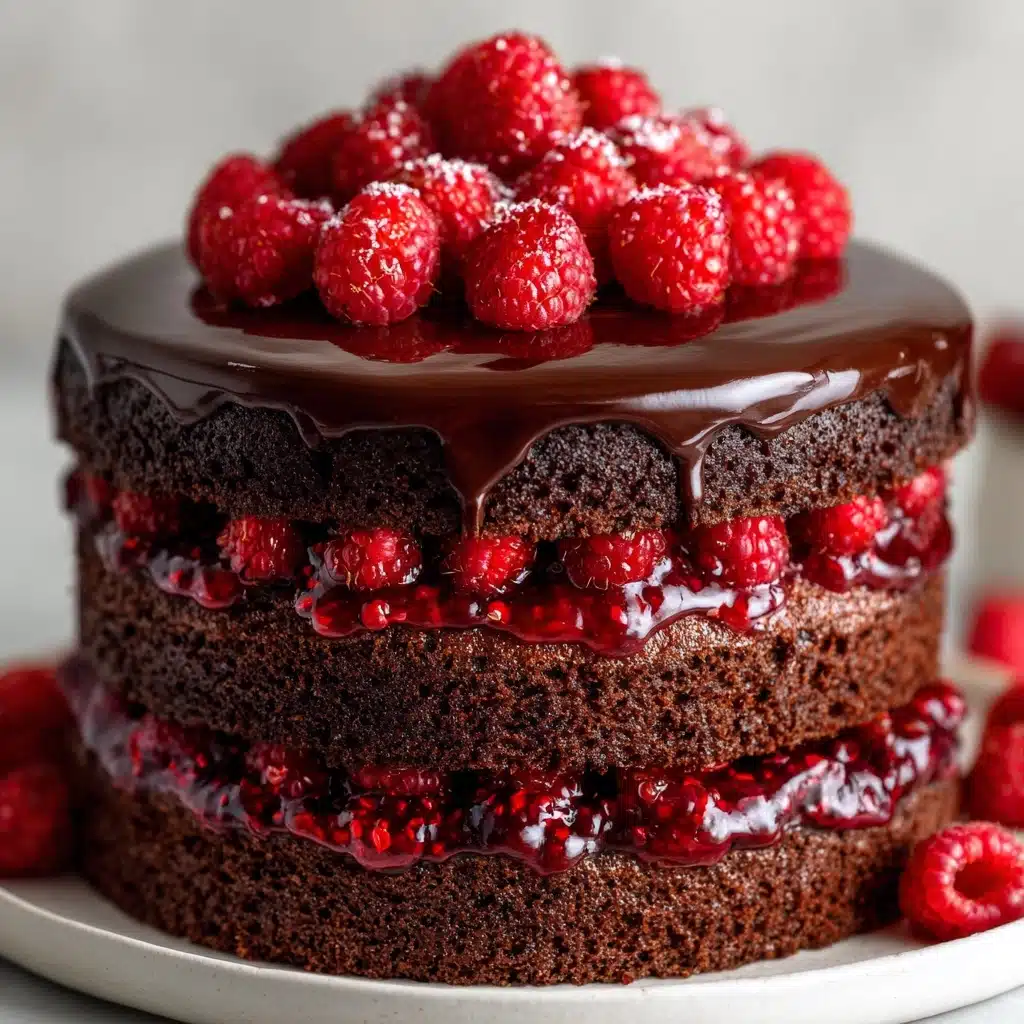 Raspberry Chocolate Ganache Cake Recipe - Recipe Image