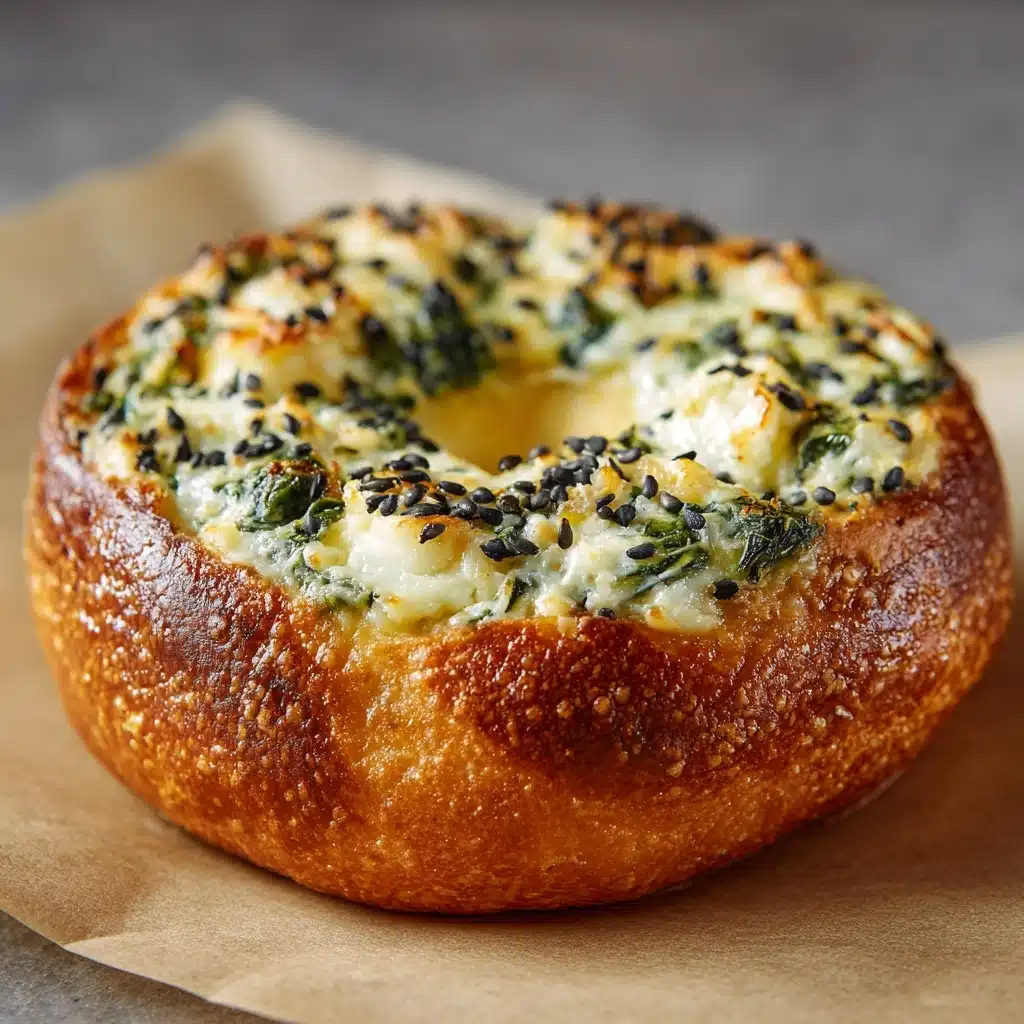 Cheesy Spinach-Artichoke Bagels Recipe - Recipe Image