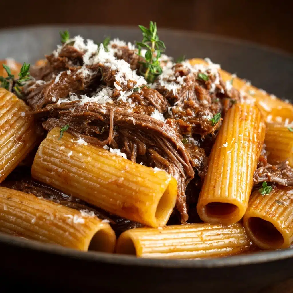 Slow Cooked Braised Beef Brisket Rigatoni with Tarragon Recipe