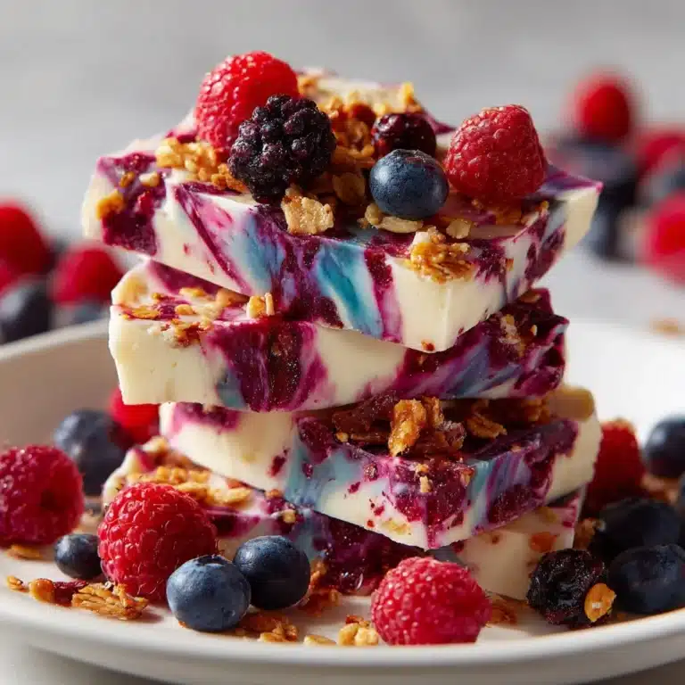 Frozen Yogurt Bark with Berries & Granola Recipe
