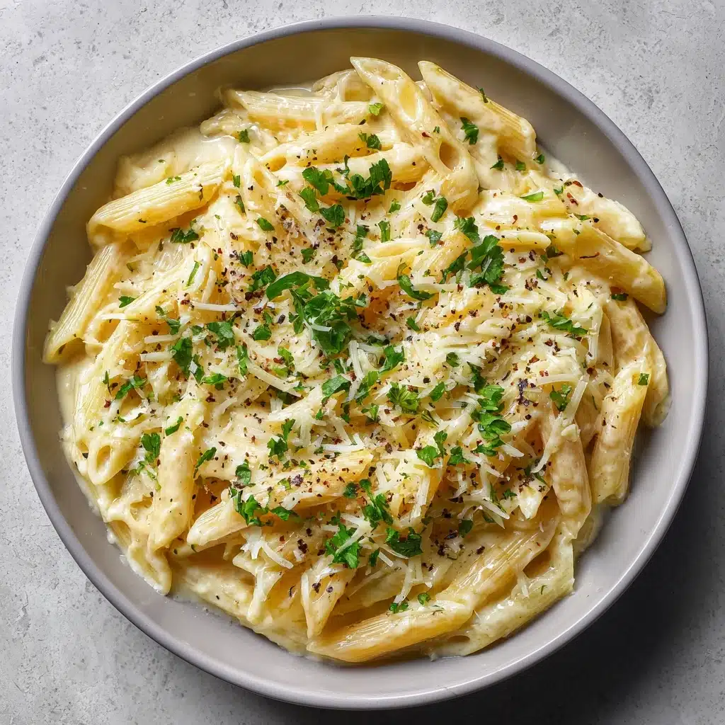 Creamy Garlic Penne Pasta Recipe - Recipe Image