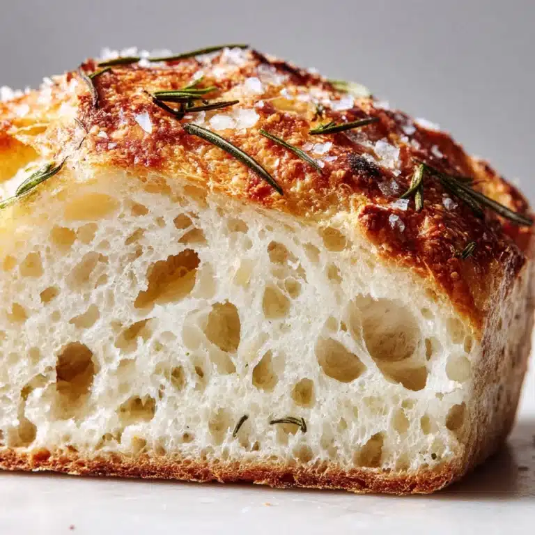 Rustic No-Knead Rosemary Garlic Bread Recipe