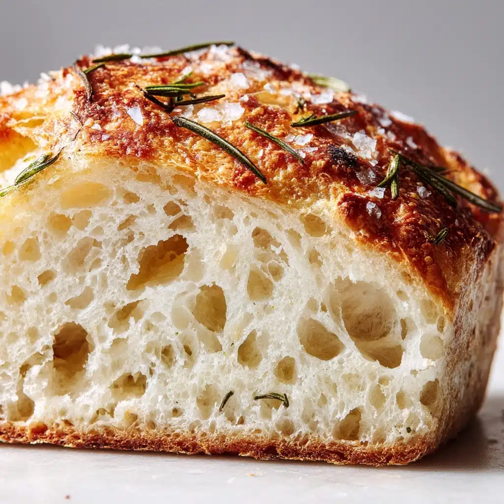 Rustic No-Knead Rosemary Garlic Bread Recipe - Recipe Image