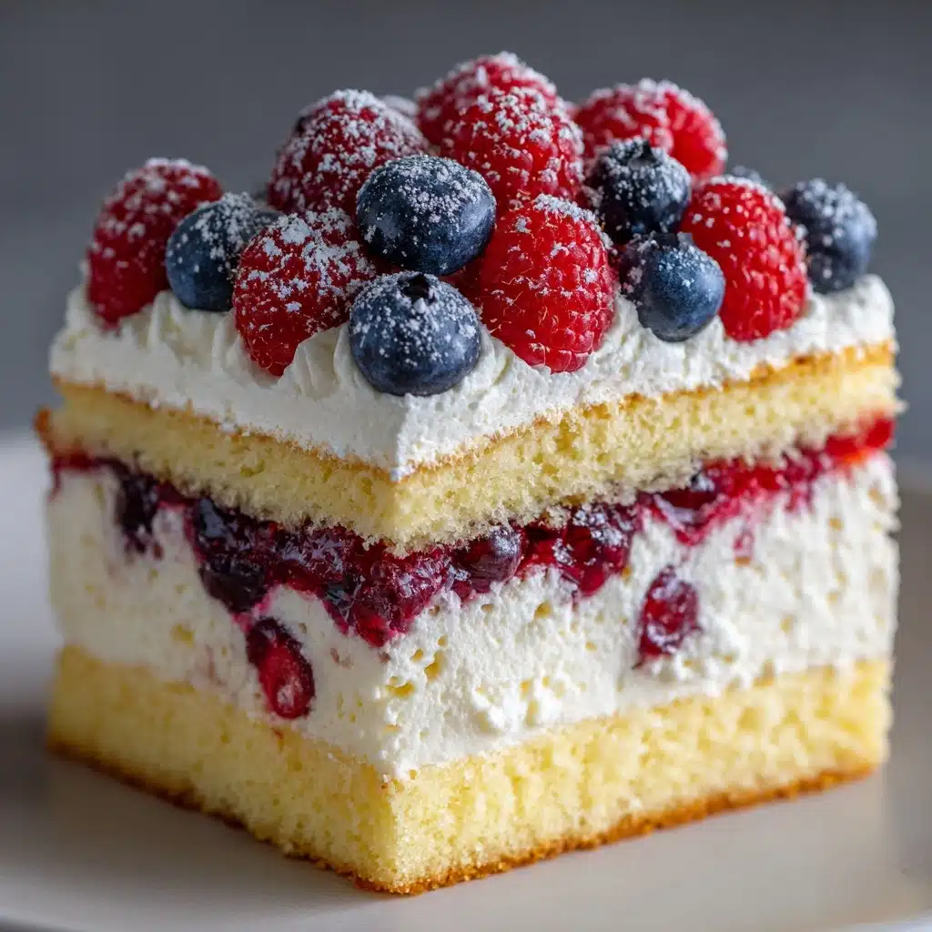 No-Bake Victoria Sponge Mousse Slice Recipe - Recipe Image