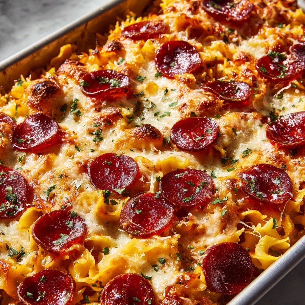 Cheese Tortellini Pepperoni Pizza Casserole Recipe - Recipe Image
