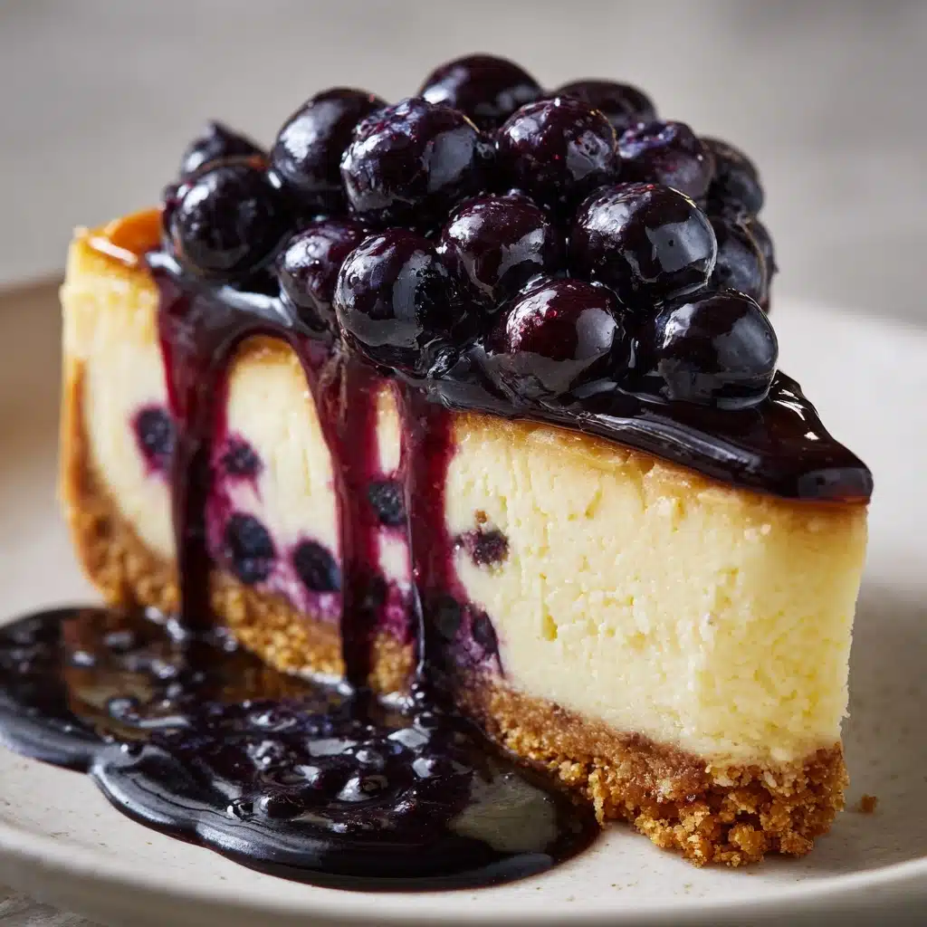 Blueberry Swirl Cheesecake with Silky Topping Recipe - Recipe Image