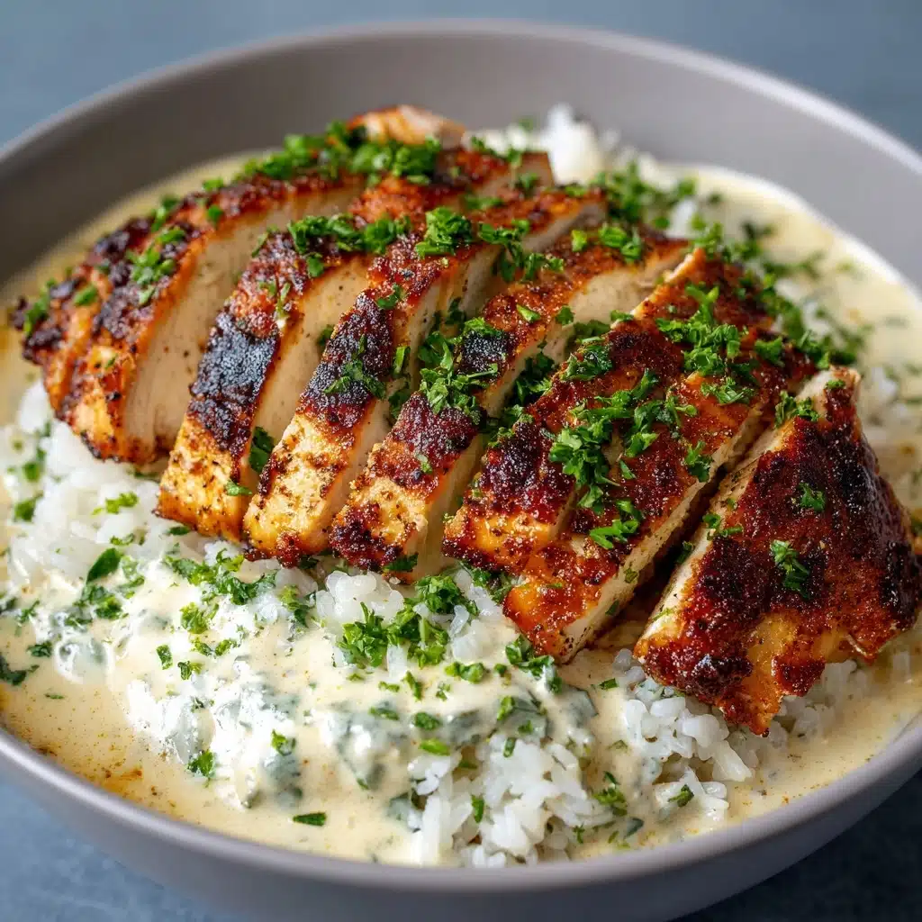 Chicken & Rice Bowls with Creamy Garlic Sauce Recipe