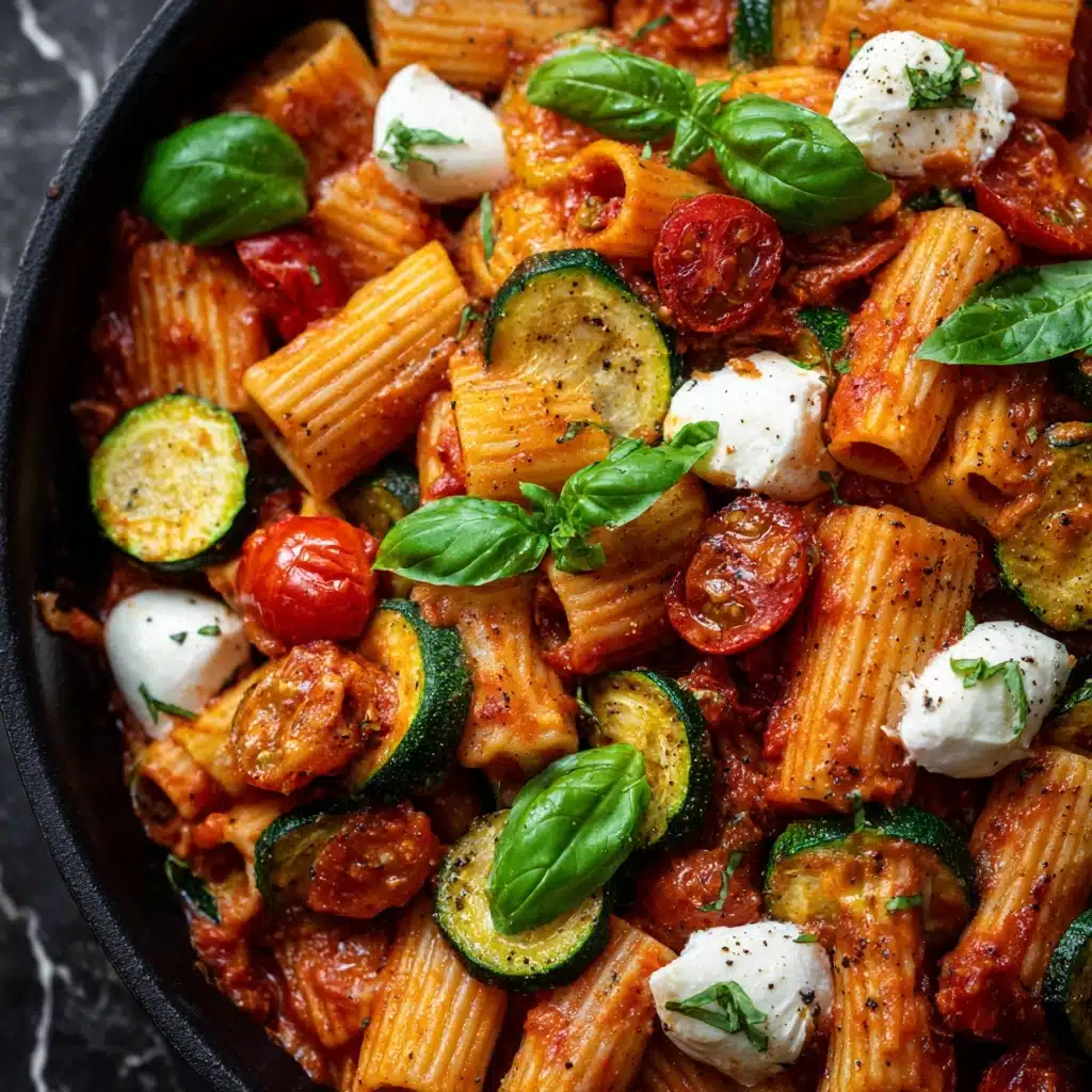 Rigatoni with Sausage, Tomatoes, and Zucchini Recipe - Recipe Image