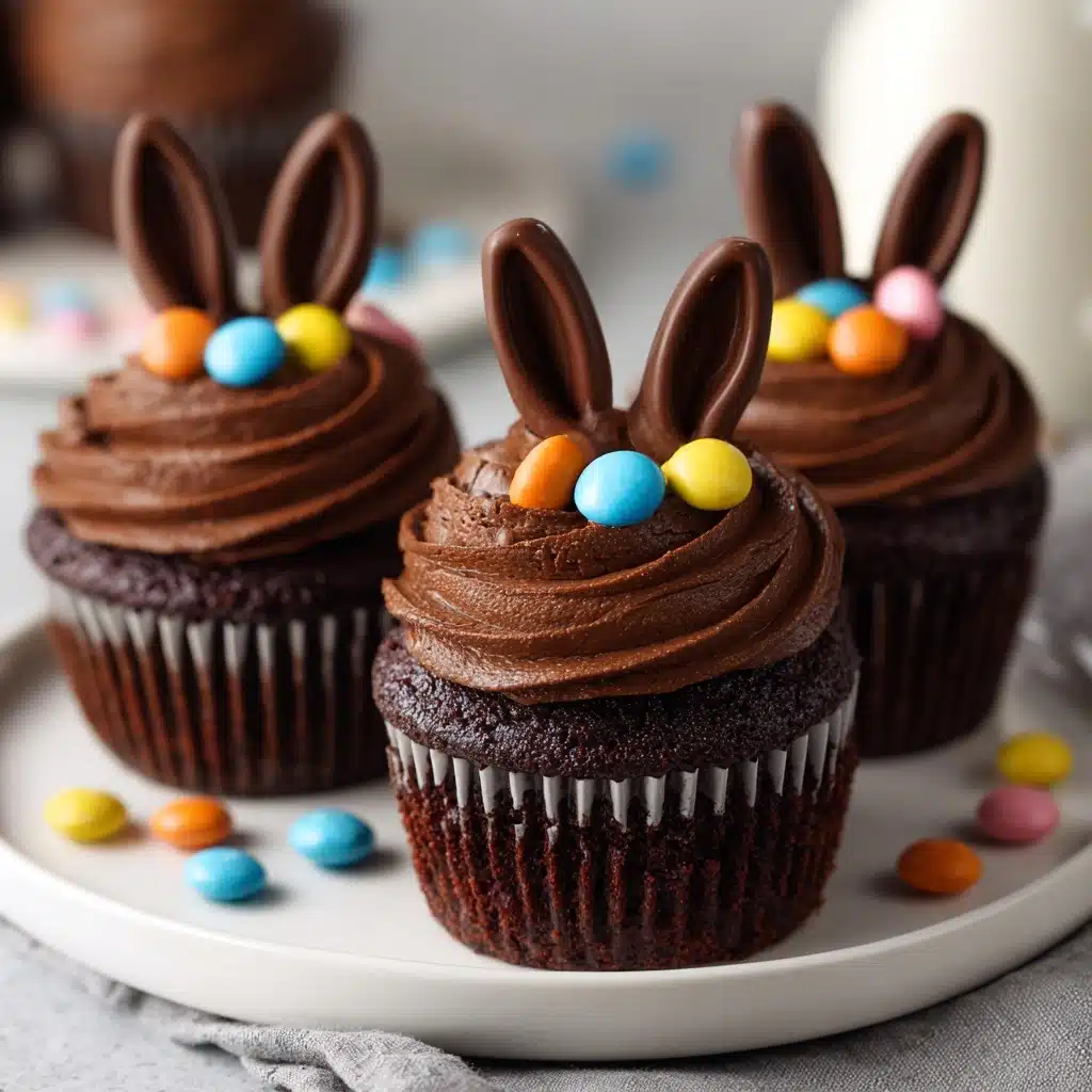 Sweet Easter Chocolate Bunny Surprise Cupcakes Recipe - Recipe Image