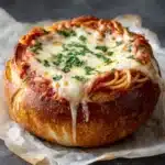 Spaghetti Garlic Bread Bowls Recipe