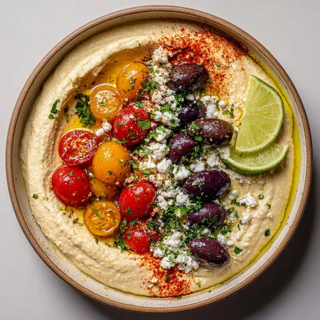 Greek Style Loaded Hummus Recipe - Recipe Image