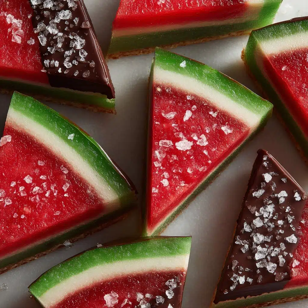 Sea Salt Dark Chocolate Watermelon Slices Recipe - Recipe Image