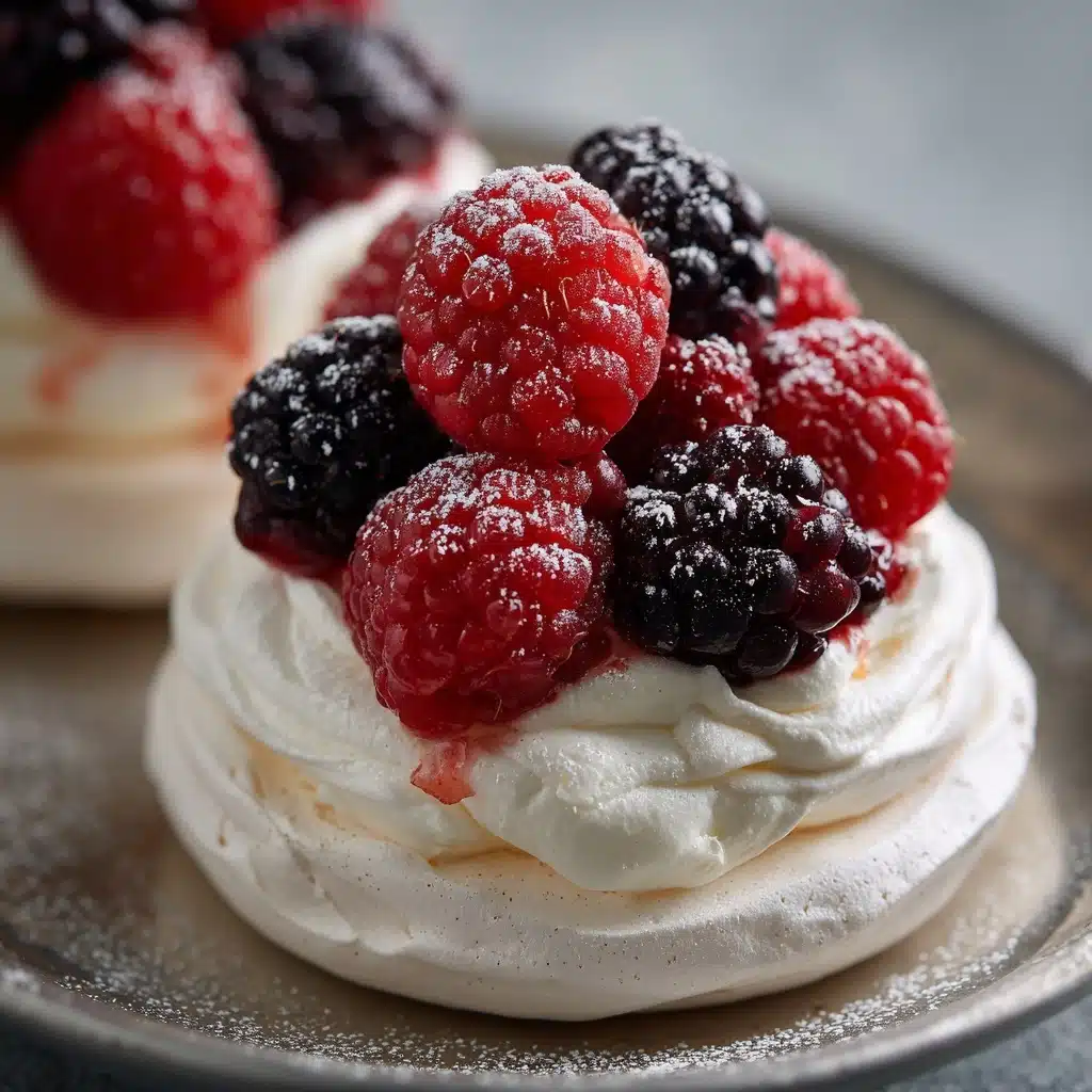 Toasted Coconut Mini Pavlovas with Coconut Custard Recipe - Recipe Image