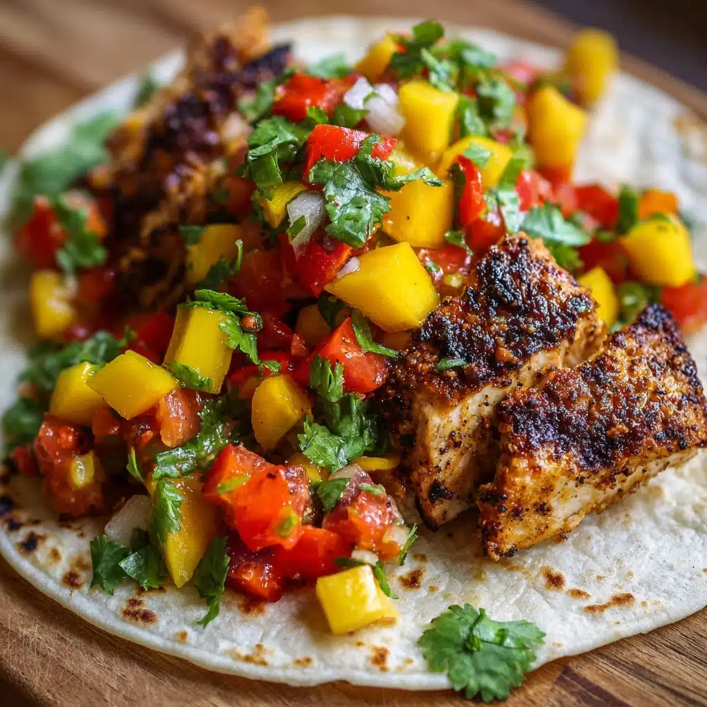 Cilantro-Lime Chicken Tacos with Peach Salsa Recipe
