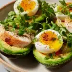 Baked Avocado Eggs with Turkey Slices Recipe