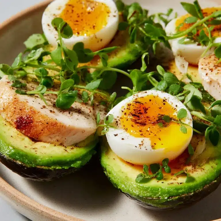 Baked Avocado Eggs with Turkey Slices Recipe