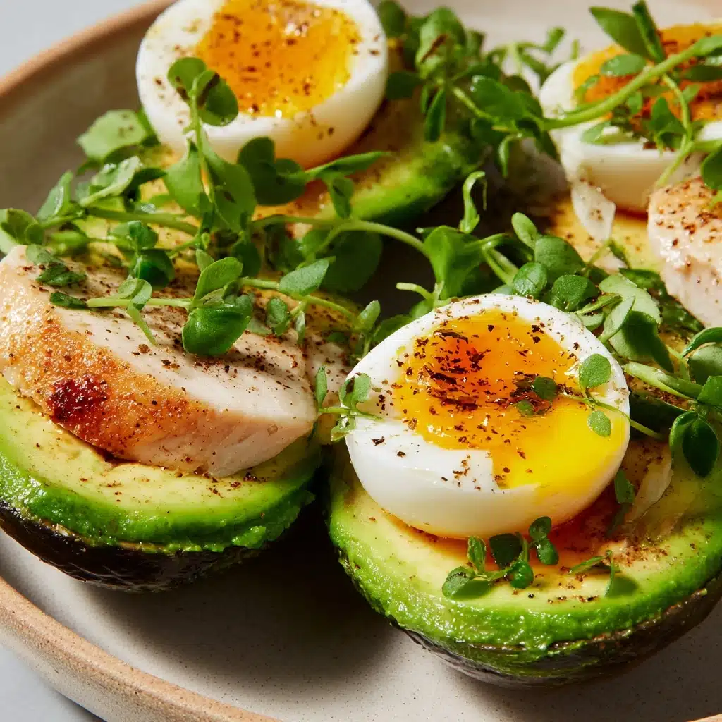 Baked Avocado Eggs with Turkey Slices Recipe - Recipe Image