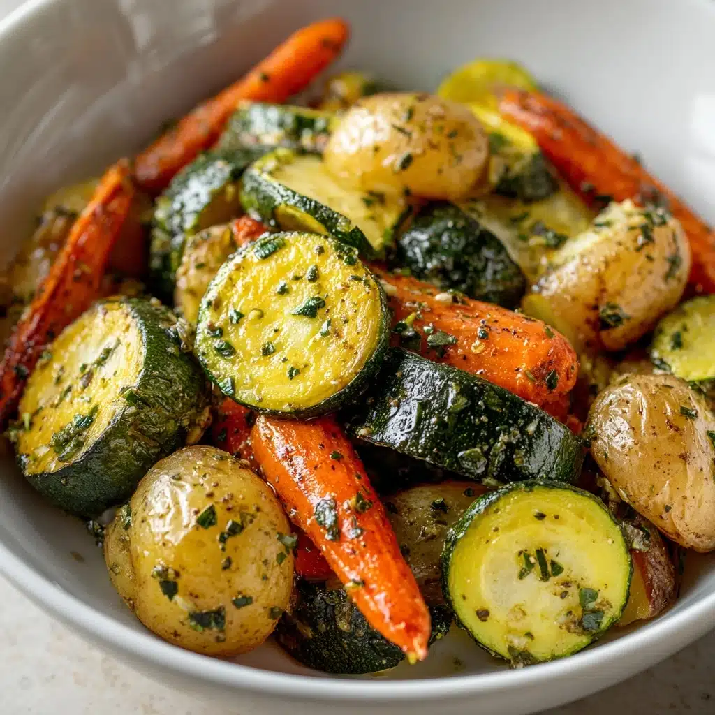 Garlic Herb Roasted Potatoes, Carrots, and Zucchini Recipe
