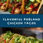 Poblano Chicken Tacos with Avocado-Jalapeño Salsa Recipe
