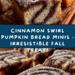 Cinnamon Swirl Pumpkin Bread Minis Recipe