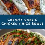 Chicken & Rice Bowls with Creamy Garlic Sauce Recipe
