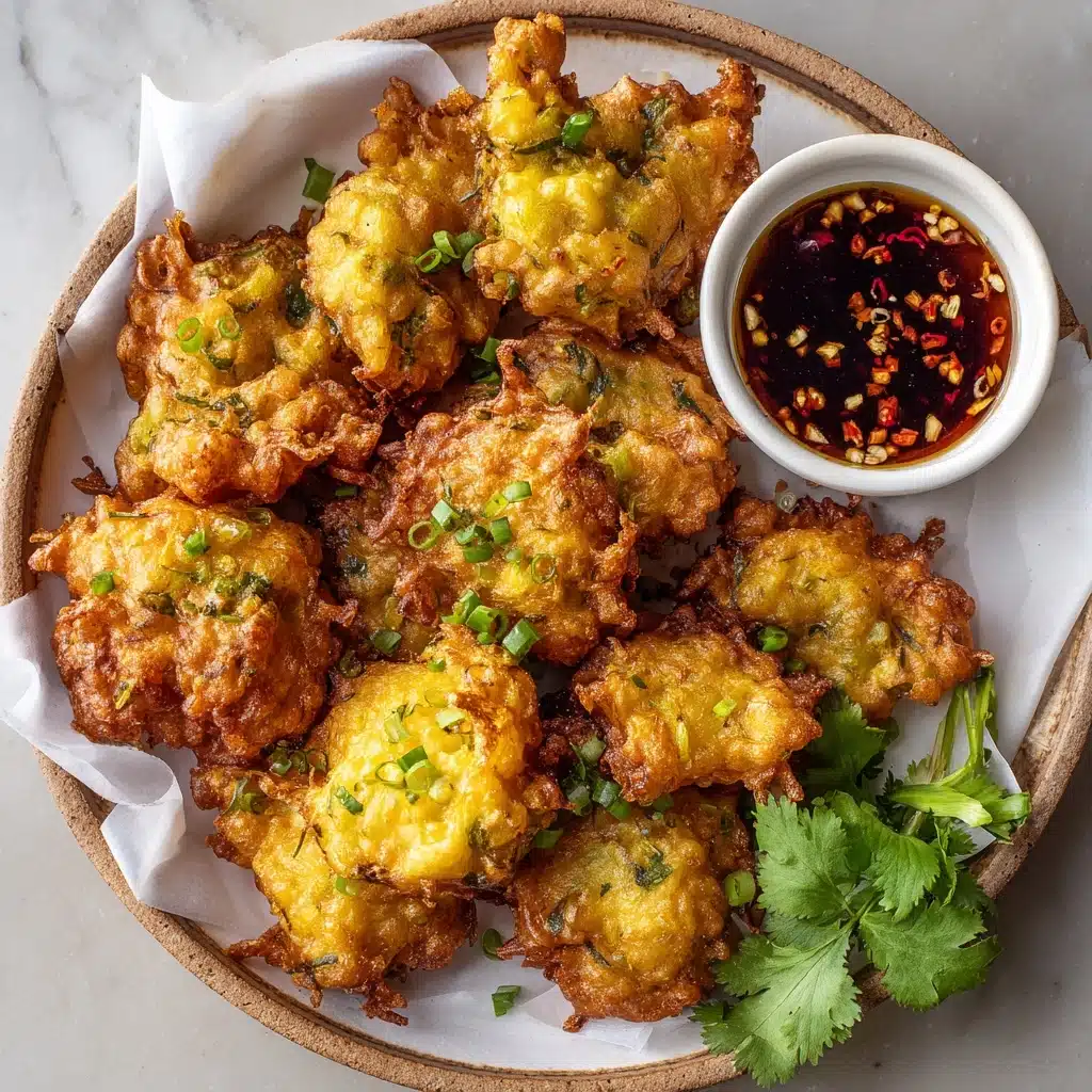 Onion and Feta Fritters with Sweet Chilli Soy Dipping Sauce Recipe - Recipe Image
