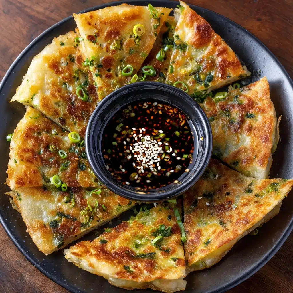 Crispy Vegetable Pancakes with Asian Dipping Sauce Recipe - Recipe Image