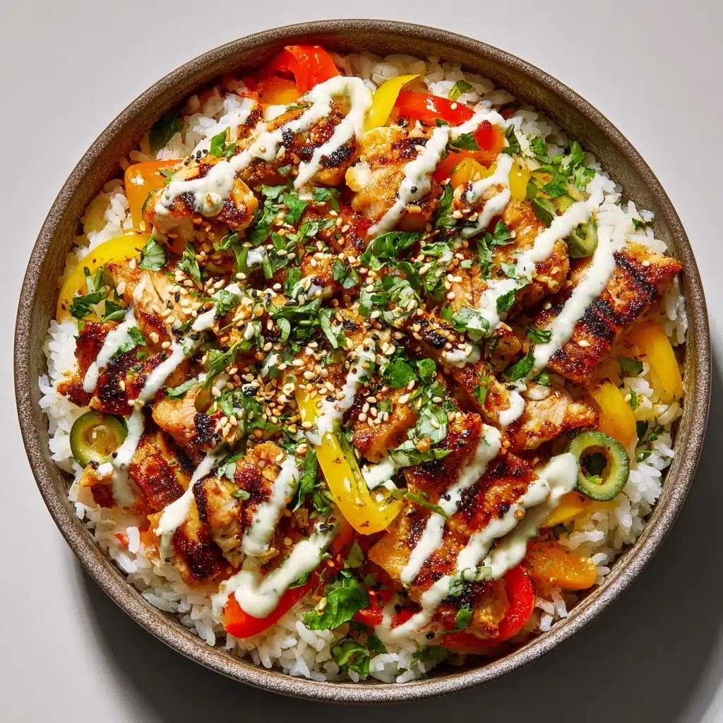 Greek Chicken Bowls with Creamy Tahini Feta Sauce Recipe - Recipe Image