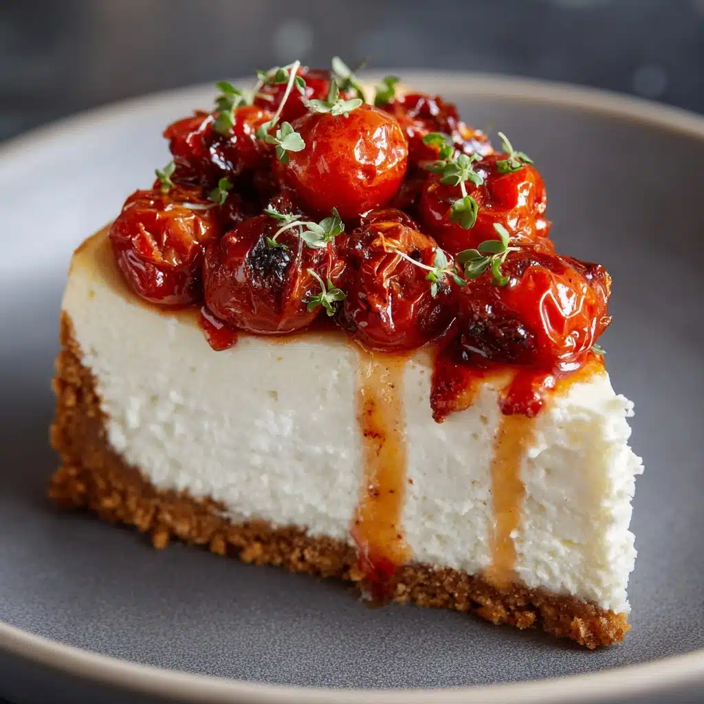 Savory Cheesecake with Roasted Tomato Jam & Parmesan Crust Recipe - Recipe Image