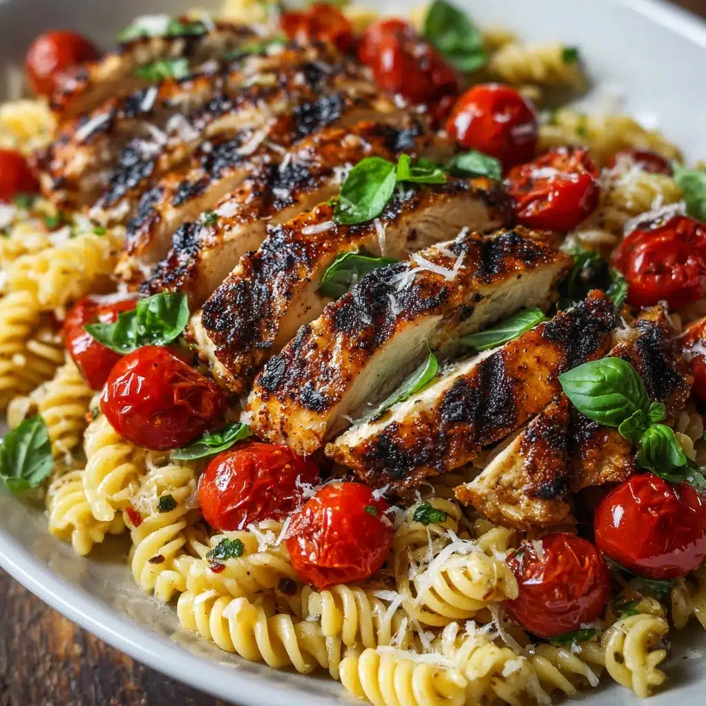 Tomato Basil Pasta with Balsamic Grilled Chicken Recipe - Recipe Image