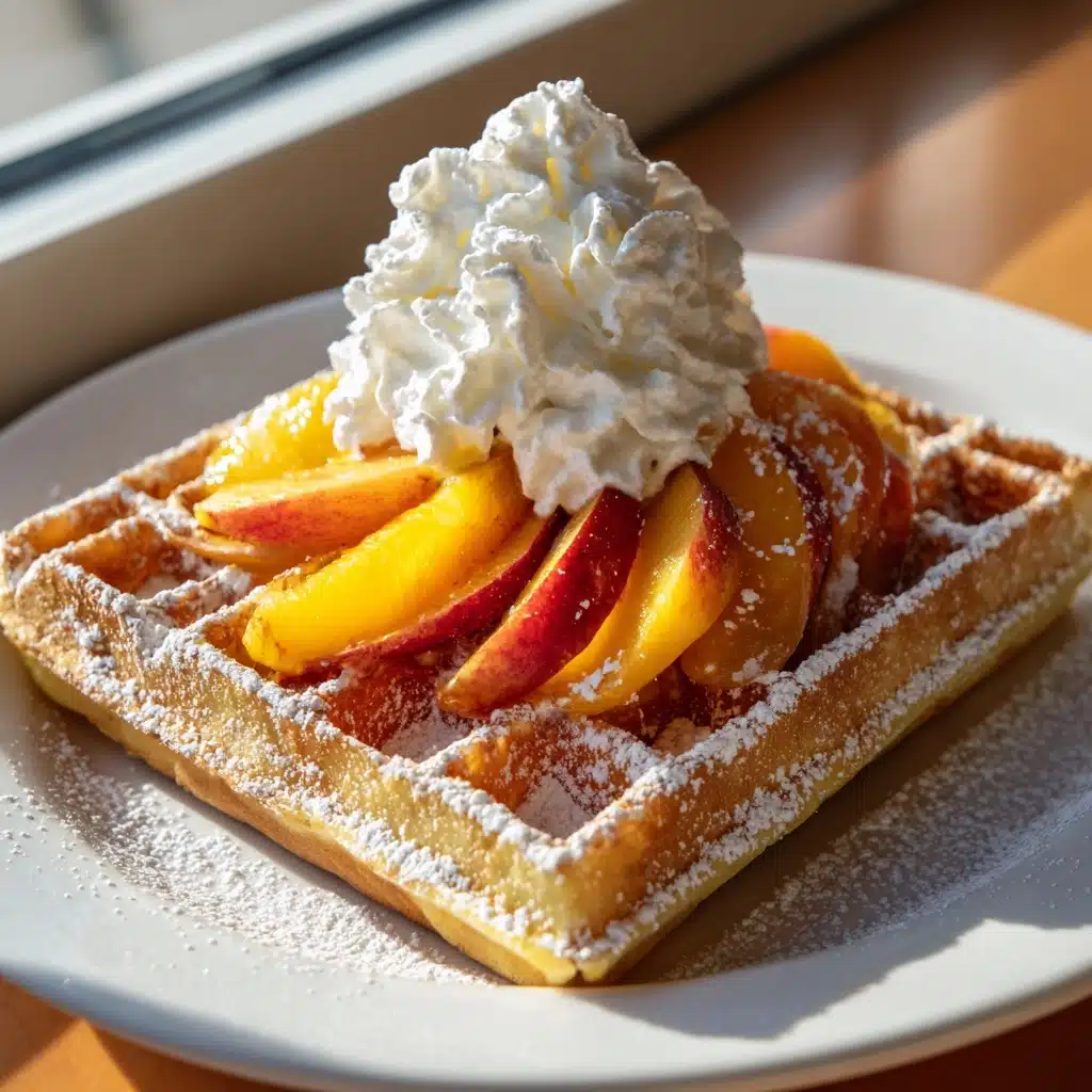 Fluffy Peach Waffles Recipe - Recipe Image