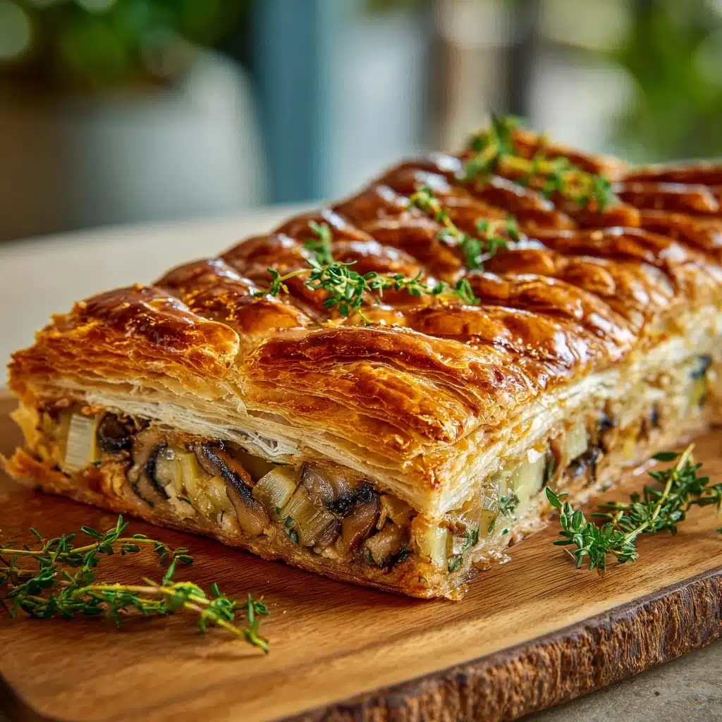 Mushroom Strudel with Leeks and Parmesan Cheese Recipe - Recipe Image