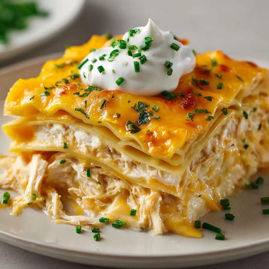 Cheesy Buffalo Chicken Lasagna with Ranch Drizzle Recipe - Recipe Image