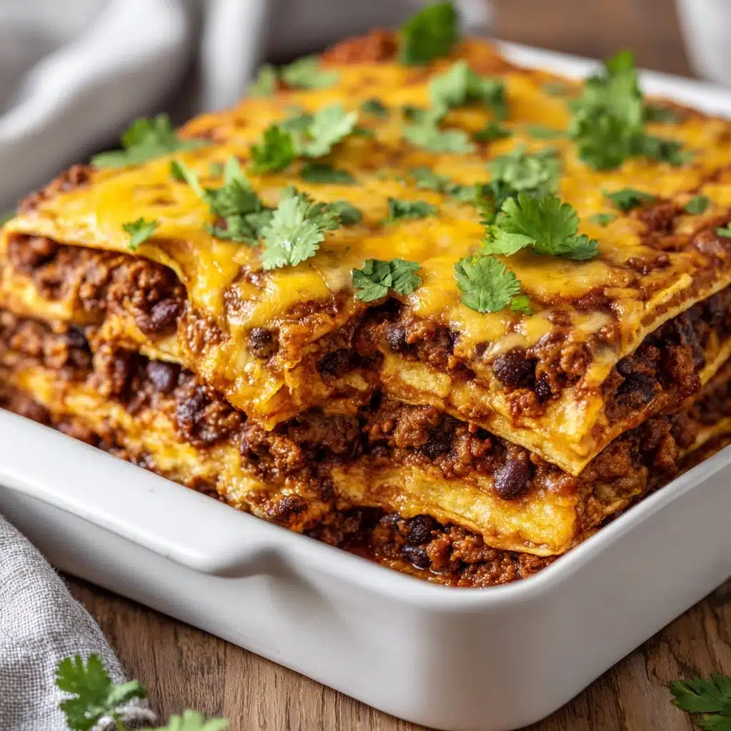 Beef Enchilada Casserole with Corn Tortillas Recipe - Recipe Image