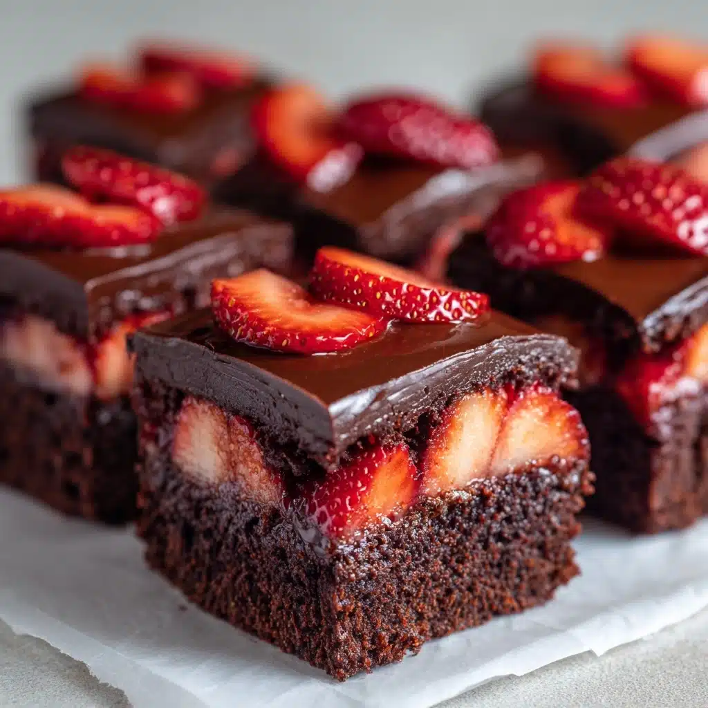 Chocolate-Covered Strawberry Brownies Recipe - Recipe Image