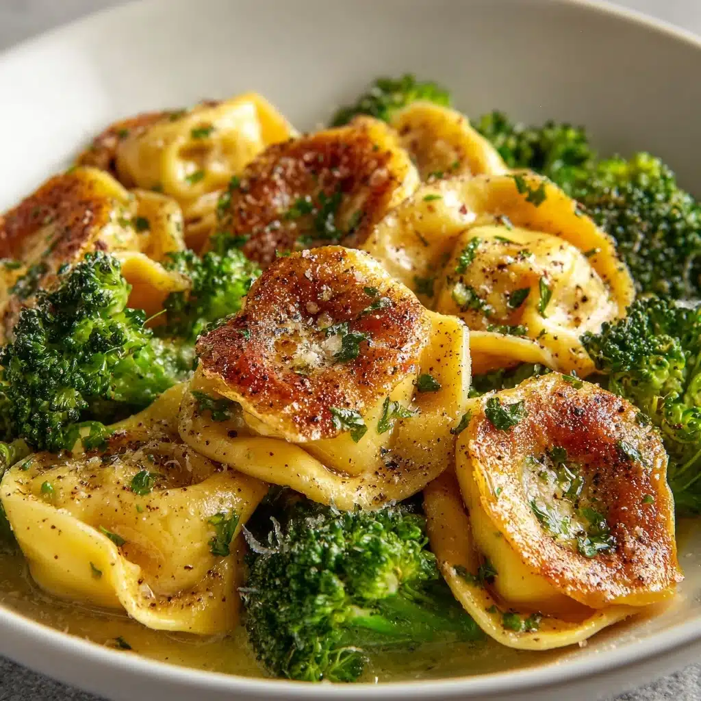 Creamy Garlic Parmesan Tortellini with Chicken & Broccoli Recipe - Recipe Image