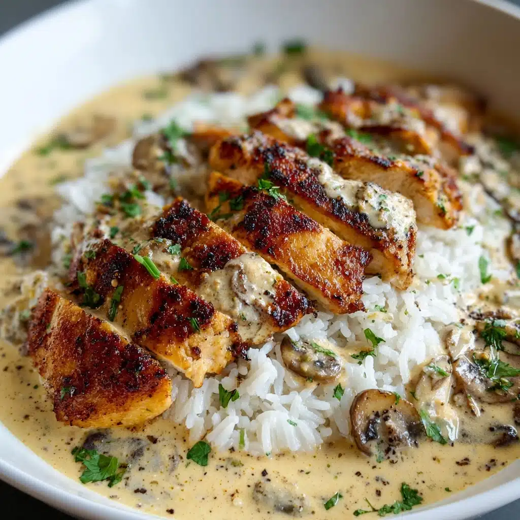 Creamy Smothered Chicken and Rice Recipe - Recipe Image