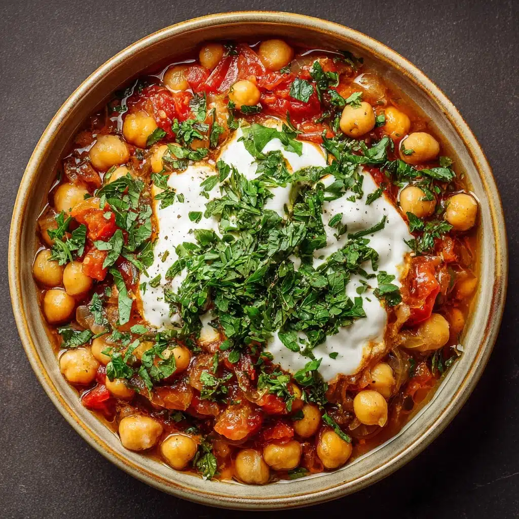 Chickpea, Tomato, and Harissa Stew with Herby Yogurt Recipe - Recipe Image