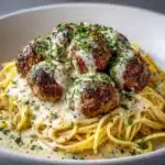 Garlic Butter Chicken Balls with Creamy Parmesan Pasta Recipe