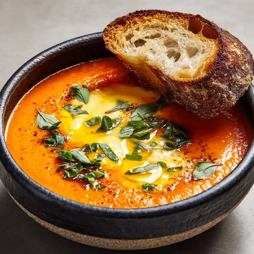 Tomato Soup with Cheese and Onion Toast Recipe