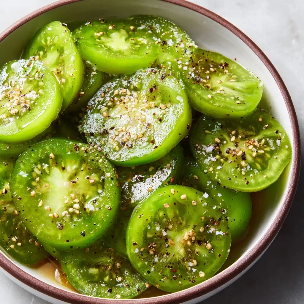 Savory Southern-Style Pickled Green Tomatoes Recipe - Recipe Image